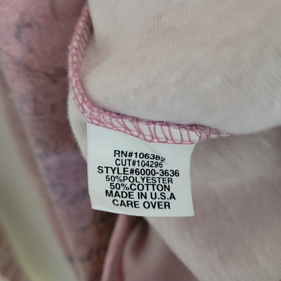 One World Floral Boho Gem Pink Crewneck Long Sleeve Top‎ M - Picture 7 of 7